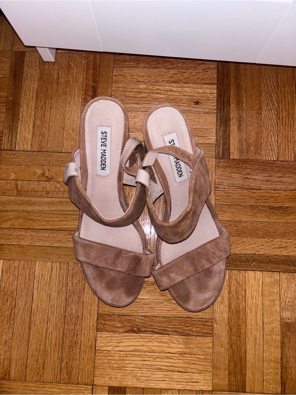 Steve Madden suede block heels